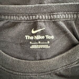 Nike Black T-Shirt with White Swoosh and 'The Nike Tee' Print